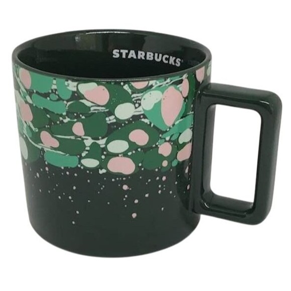 Starbucks Other - Starbucks Coffee Mug Green Pink 12 oz 2022 Forest Venetian Holiday BWB 22